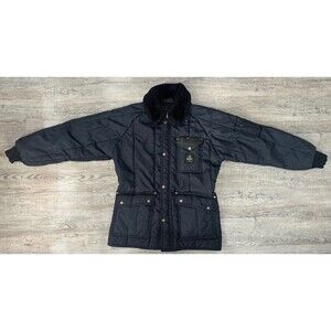 RefrigiWear Jacket Mens L Black Iron Tuff Polar Fleece Collar Insulated Work